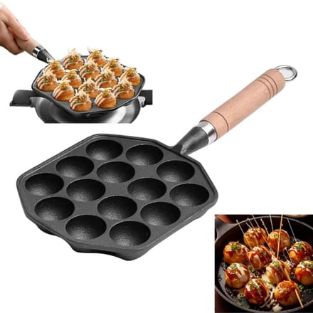 TopChoice® Poffertjespan - Poffertjesmaker - Poffertjesplaat - Antiaanbaklaag - Zwart