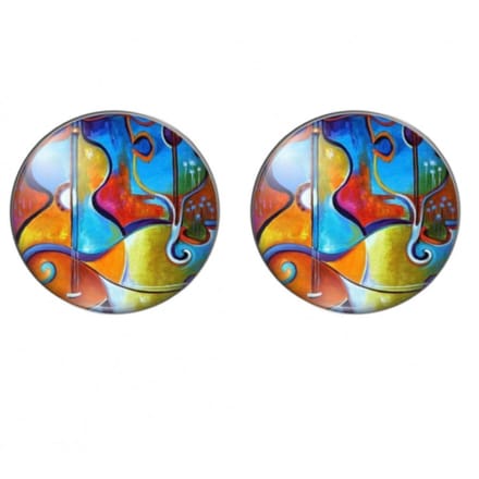 Clip oorbellen Rivka rood 2 cm zilverrand