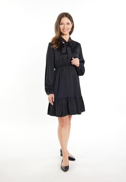 usha Midi-jurk met volant Dames zwart