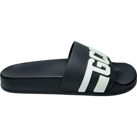 Mannenschoenen Gcds Sliders logo ketting zwart-wit