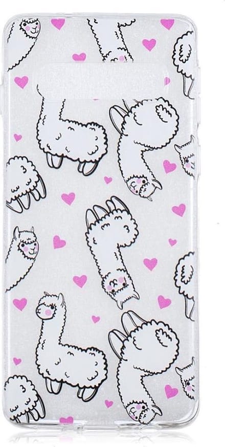 Shop4 - Samsung Galaxy S10 Plus Hoesje - Zachte Back Case Alpaca Transparant