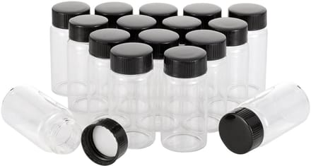 Set van 16 heldere 25ml monsterflesjes met schroefdop - Ideaal voor laboratoriumtests, reizen en opslag