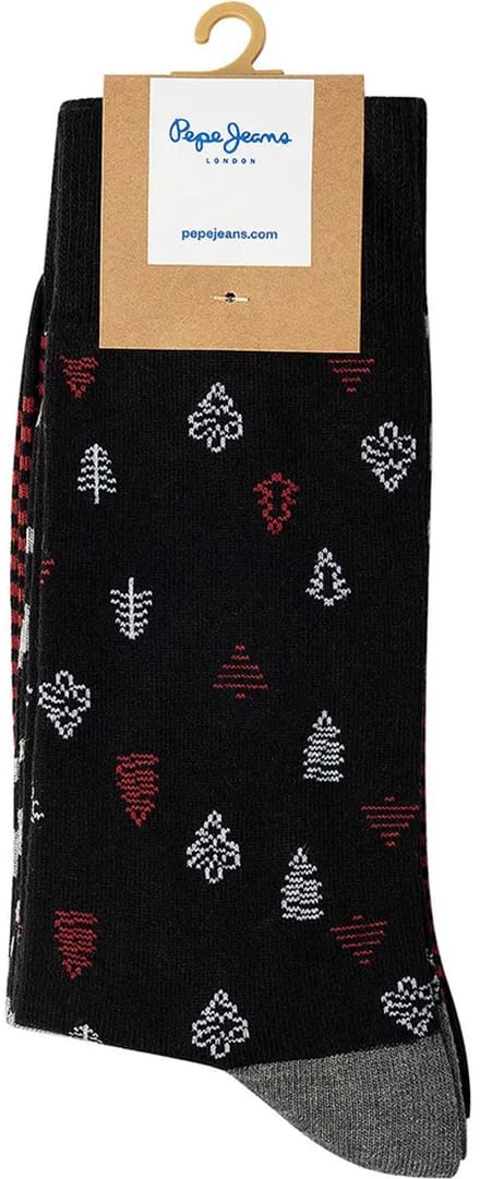Pepe Jeans Xmas Tree Crewsokken 3 Paren Zwart EU 36-41 Man