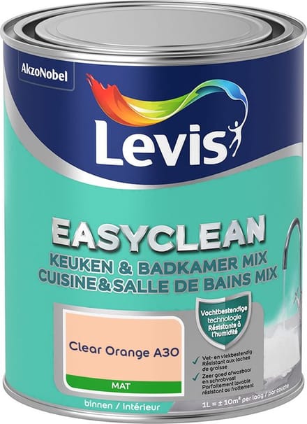 Levis - Easyclean Keuken & Badkamer Mix - Clear Orange A30 - Mengverf - 1 L