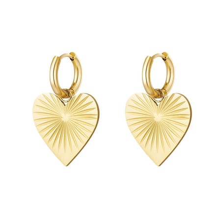 Oorbellen Hart - goud - stainless steel - waterproof - kadotip - valentijnsdag