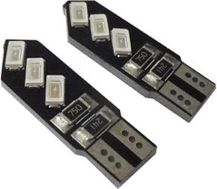 2x T10 LED - 6SMD - 12V - Wit