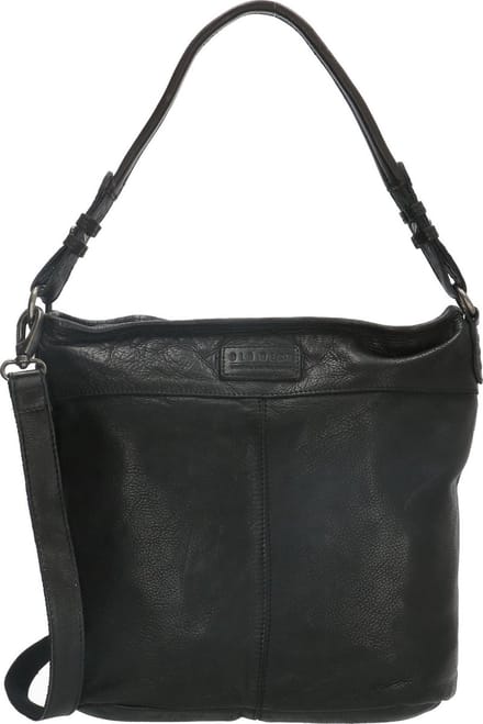 Old West Paint Rock Leren Hobo Handtas / Schoudertas - Zwart