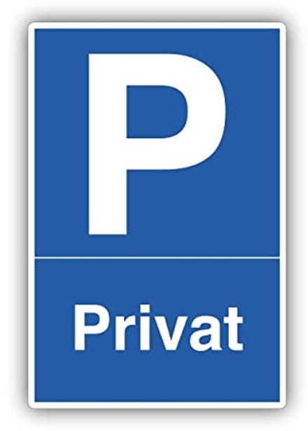 Privé parkeerplaatbord 20 x 30 cm weerbestendig en UV-beschermd
