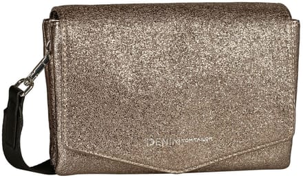 TOM TAILOR schoudertas koppeling Quinn Flap Bag No Zip Metallic Taupe brons