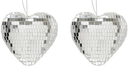 Boltze - Set van 2 - Hangers - Hart - Discobaleffect - Spiegel - Decohangers