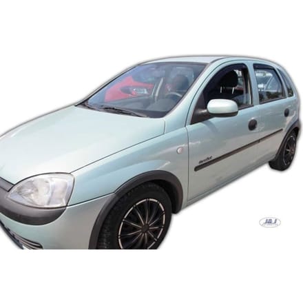 Déflecteurs d'air Heko Opel Corsa C 2000-2006 4pcs Fumé - Acrylique renforcé - Installation facile