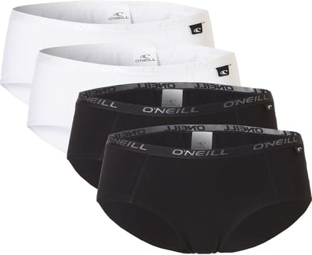 O'Neill Dames Hipsters 4-Pack Wit/Zwart - Maat M