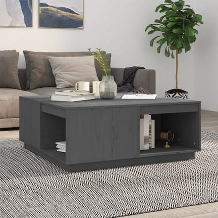 vidaXL - Salontafel - 100x101x40,5 - cm - massief - grenenhout - grijs