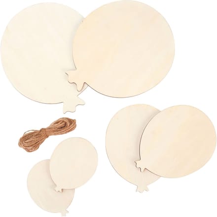 Graine Creative houten ballonnen decoratie set 6 stuks voor knutselen.