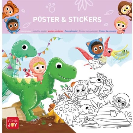 Kleurposter Beestenboel. Dinosaurus