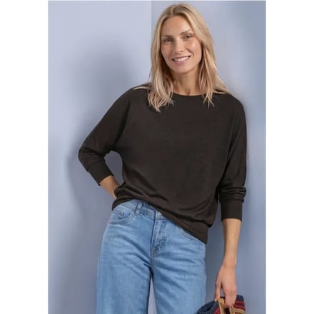 Batwing-Shirt in gemêleerde look
