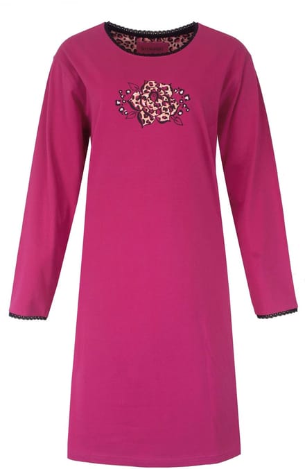 Irresistible Dames Nachthemd - Lange Mouwen - Roze - Maat M