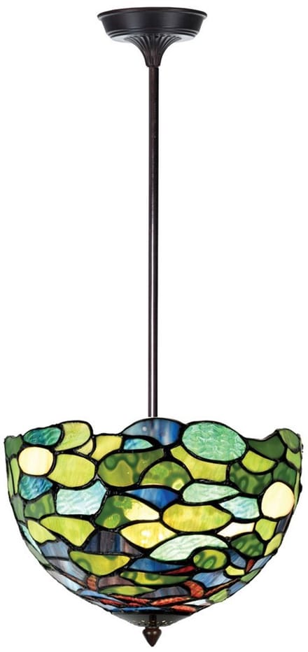 Tiffany up-light Hanglamp Hortensia - Art Deco Trade