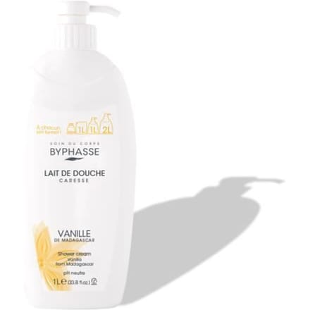 Douchemelk - BYPHASSE - Caresse - 1L - Vanille-extract - Romige textuur