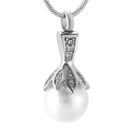 Rvs sieraden - Gedenkhangers - Stalen ashanger parel- assieraad -dames