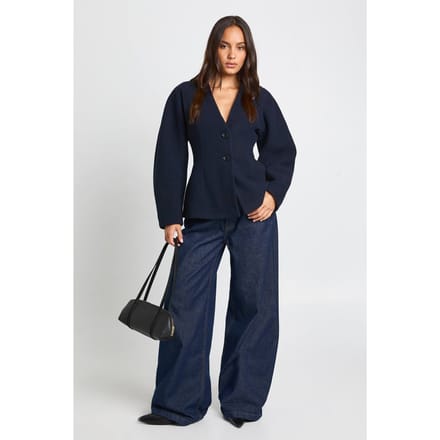boohoo Dames Wollen-look gesyncht vest | Navy | Maat: 14