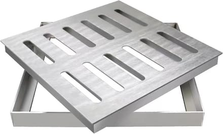 Afvoerafdekking RVS - Kanaalrooster Vloerzeef - Efficiënte Drainage - Robuuste Constructie - Met Frame - Zilver