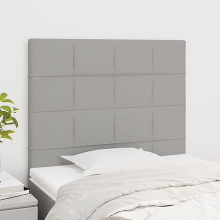 vidaXL - Hoofdbord - lichtgrijs - 80x5x118/128 - cm - stof