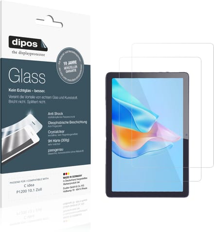 dipos – 2x Pantserfolie geschikt voor C idea P1200 10.1 Zoll | 9H Screenprotector