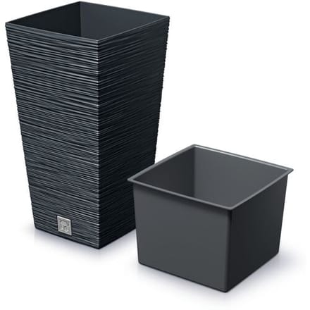 PROSPERPLAST Bloempot Furu Square (antraciet, 395x395x755)