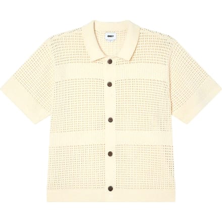 Obey Zach sweater overhemd polo korte mouwen met knopen - um geprefabriceerd