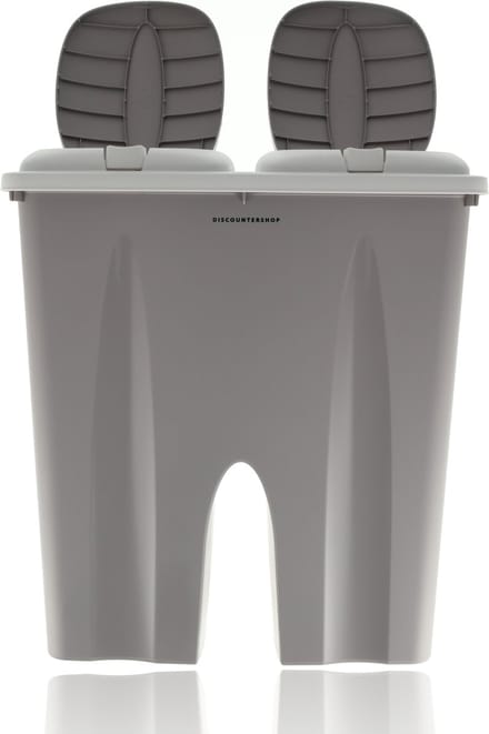 Afvalemmer 50 Liter (2x 25L) - Beige - voor Afvalscheiding - Prullenbak - afval - afvalbak - Container