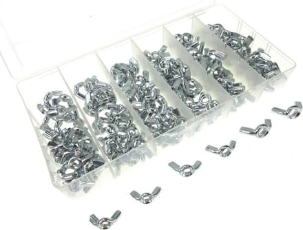 DW4Trading Assortimentsdoos Vleugelmoeren M5 t/m M8 - Metrisch - 150 Delig