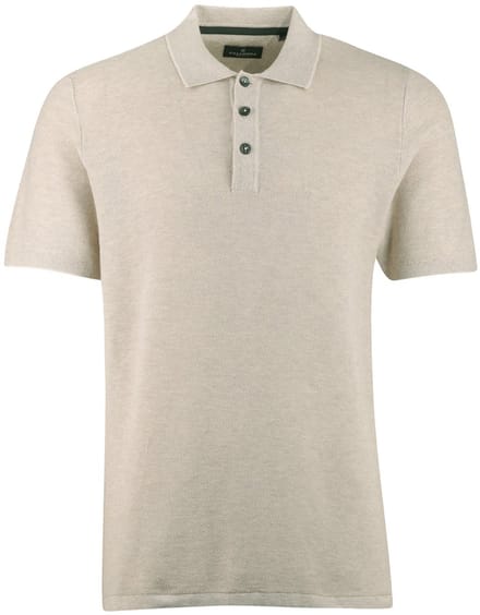 Poloshirt Casa Moda beige structuur 3 knoops