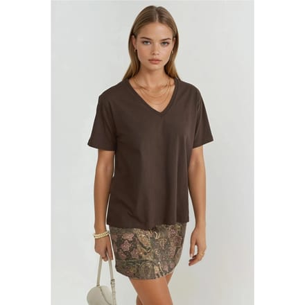 V-hals Effen Gebreid T-shirt