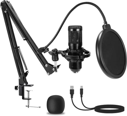 Professionele USB Condensatormicrofoon voor Podcast en Streaming - Plug & Play PC Microfoon