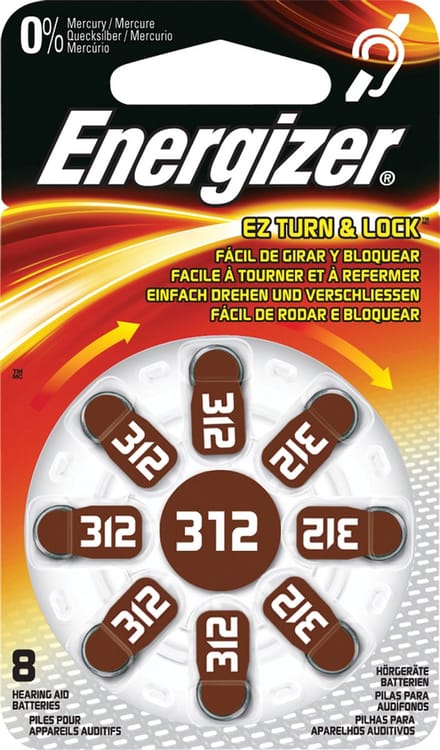 Energizer - 8 Bat Pr41 130Mah Turn&Lock - 8Ez312Tl