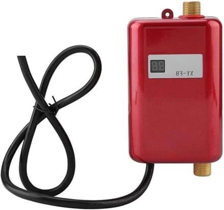 Elektrische Boiler - Doorstroomverwarmer Mini - Direct Warm Water - Temperatuur Instelbaar - Compact Formaat - Rood