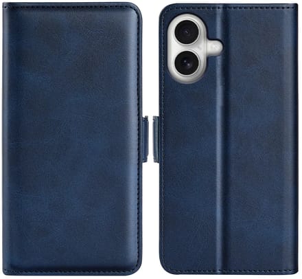 MobyDefend Hoesje - Geschikt voor iPhone 17 - Luxe Wallet Book Case (Sluiting Zijkant) - Blauw