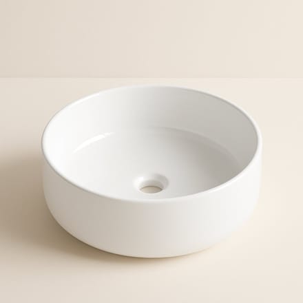 AquaVik Waskom Rond Ørb Keramisch Opbouw Glans Wit 36x36x12 cm
