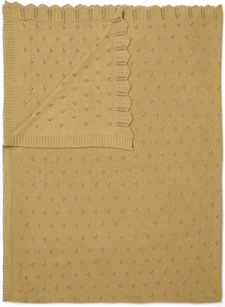 Essenza Knitted Ajour Plaid Fern yellow - 130x170 cm