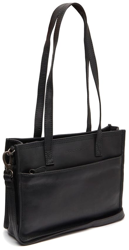 The Chesterfield Brand Waxed Pull Up Medium Schoudertas Dames - Leer - Zwart