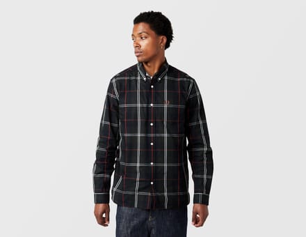 Fred Perry Groene popeline overhemd met ruitmotief