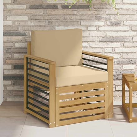 vidaXL - Buiten - bank - set - Polyester - Wit