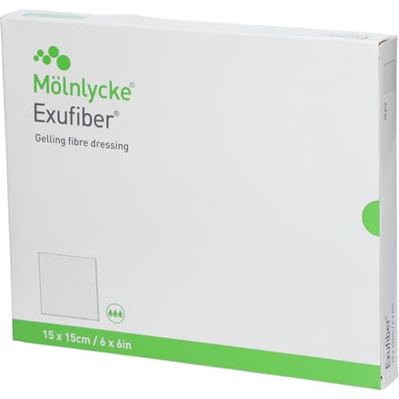 Exufiber Gelling Fibre Dressing Ster 15 X 15cm 10