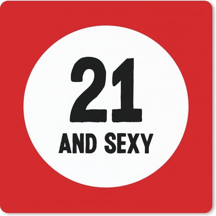 Muismat 20x20 cm - Mousepad Jubileum - 21 Jaar verjaardag - Rood - Wit - Muismatten