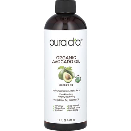 Pura D'or, Biologische Avocado Olie, 16 fl oz (473 ml) white