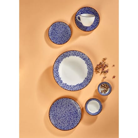 By Bone Pizzabord - Edera Cobalt - Porselein - 32 cm - set van 2