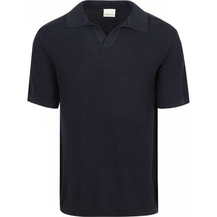 KnowledgeCotton Apparel Polo Knitted Donkerblauw (navy) - Maat M - Heren - Casual T-shirts