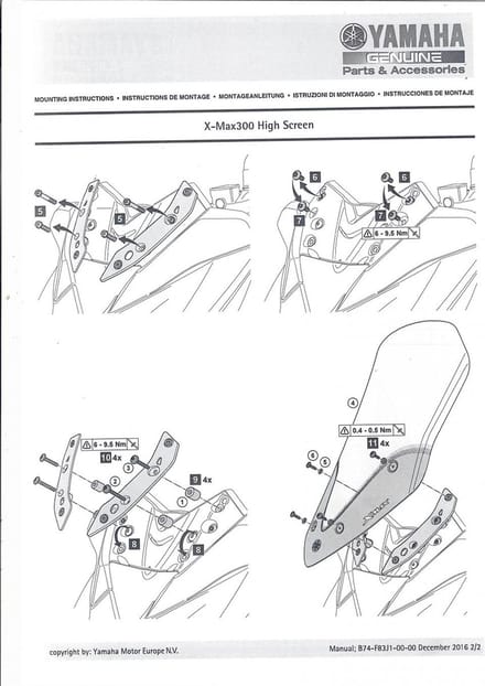 Pare brise Hauteur 71cm pour scooter Yamaha 400 X-Max Tech Max 2020 B74F837J0100 Neuf