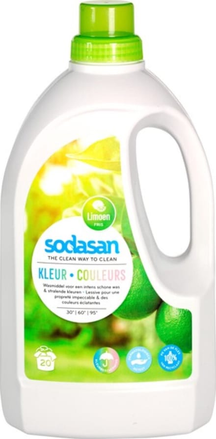 Sodasan Vloeibaar Wasmiddel Gekleurde Was Limoen (6x 1,5L)